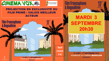 "FILM PRIMÉ VALOIS DE L' ACTEUR AU FFA-2024" MARDI 3 (…)